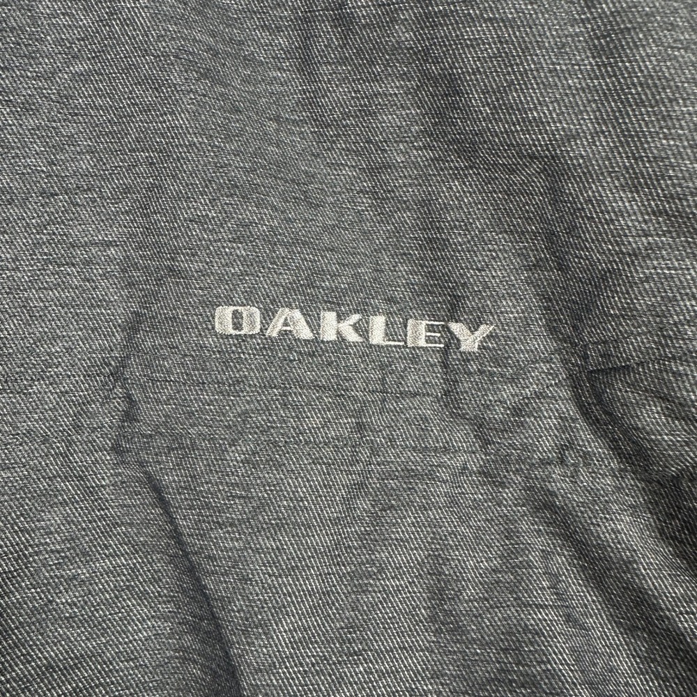 Oakley Hooded Insulated Jacket Mens Medium Gray Snap Front Full Zip Parka Coat - Picture 9 of 14